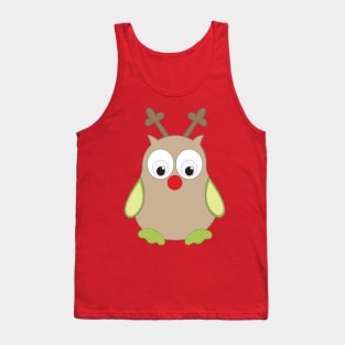 Cute Owl Reindeer Tank Top